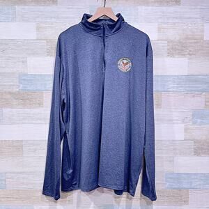 U.S. Department Of Veterans Affairs 1/4 Zip Performance Pullover Blue Mens 4XL